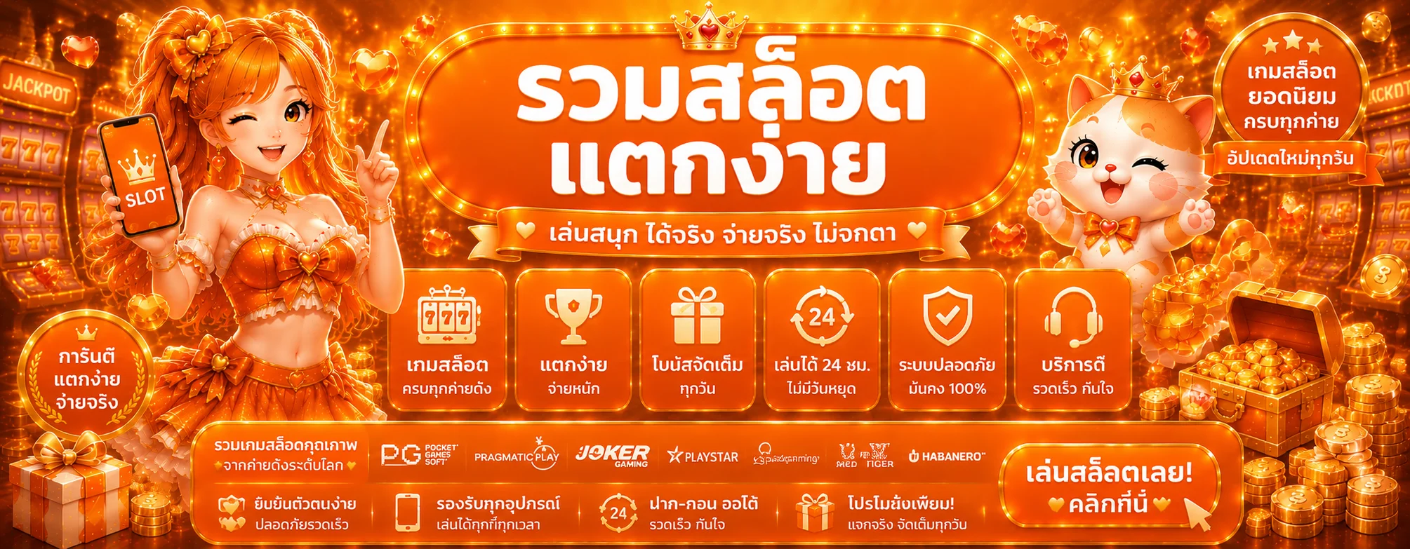 แบนเนอร์เกมสล็อต VECA999 รวมค่ายดัง PG JILI Pragmatic Play